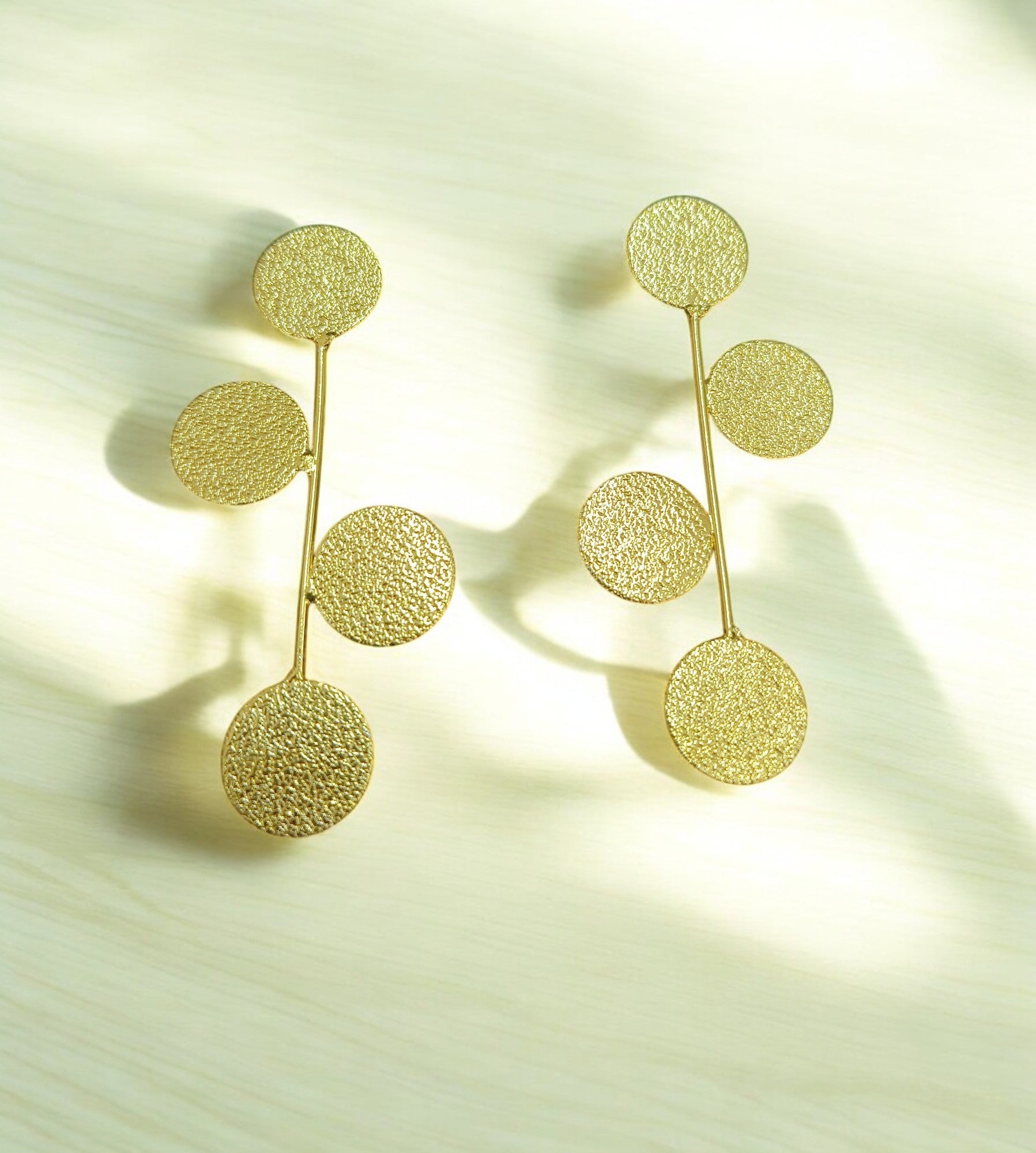 Elegant gold-tone matte finish fashion light weight earring for casual, office and party wear