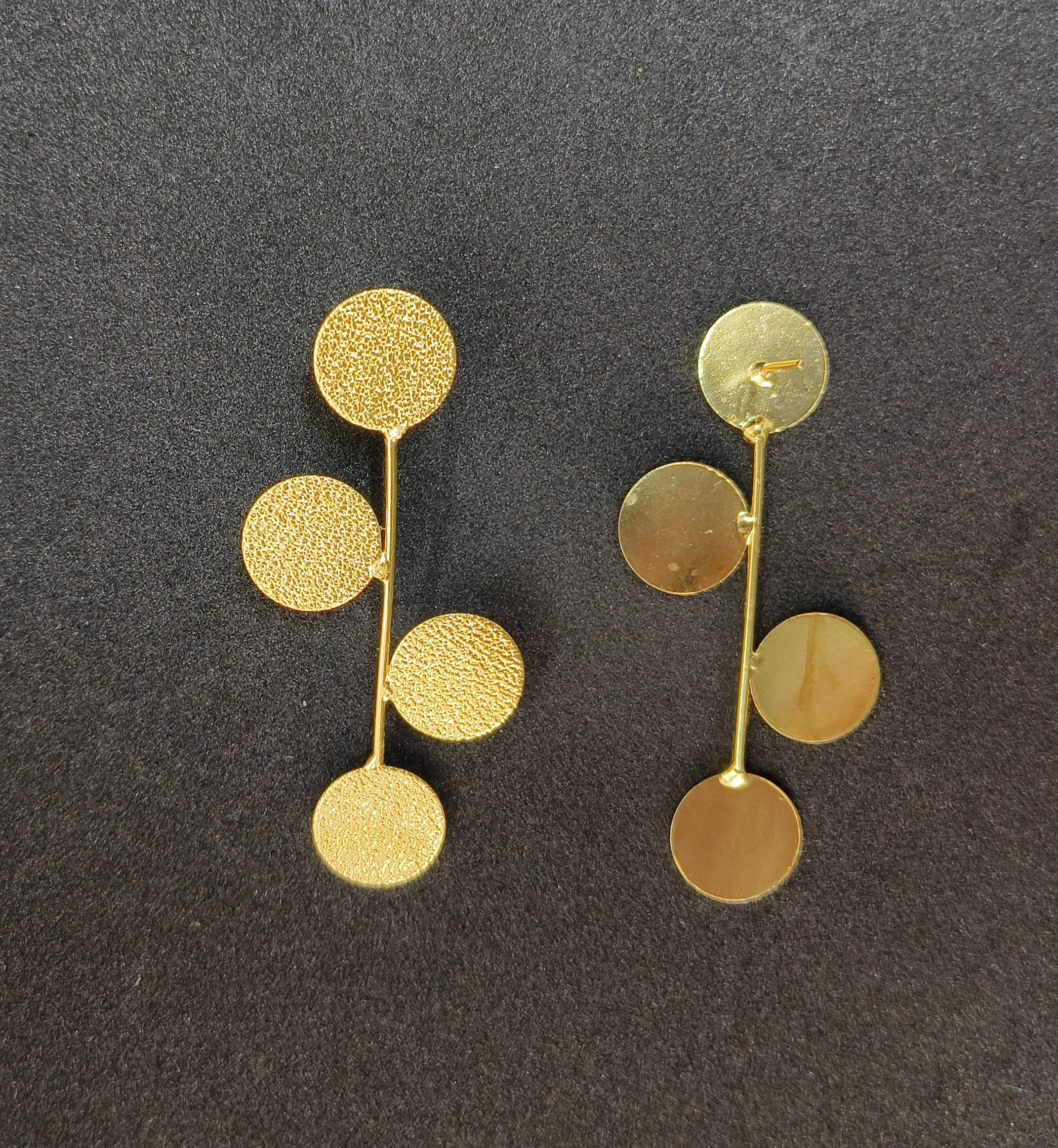 Elegant gold-tone matte finish fashion light weight earring for casual, office and party wear