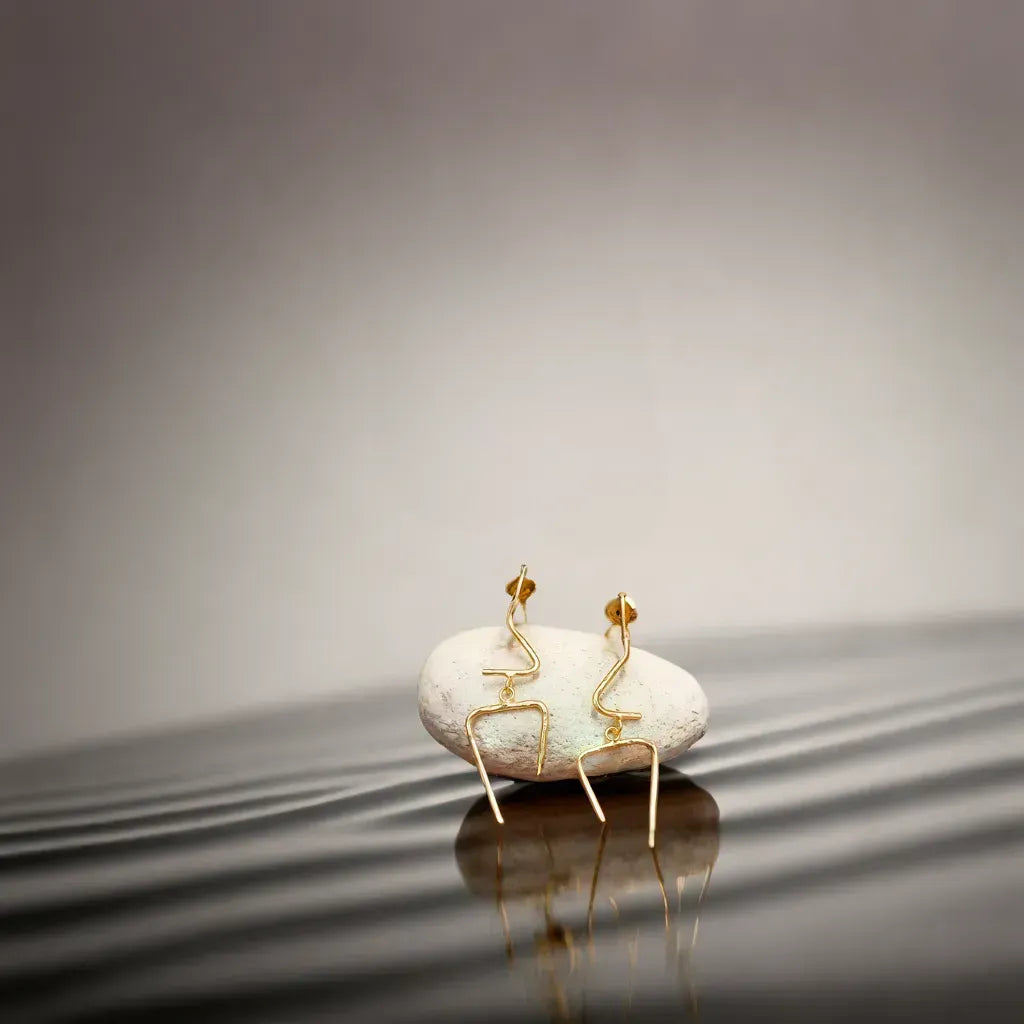 Elegant gold-tone matte finish fashion light weight earring for casual, office and party wear