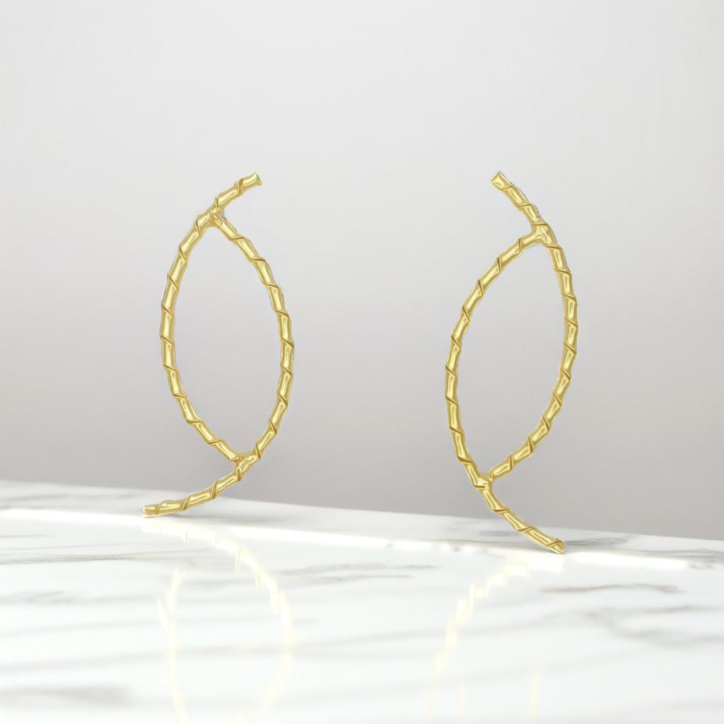 Elegant gold-tone matte finish fashion light weight earring for casual, office and party wear