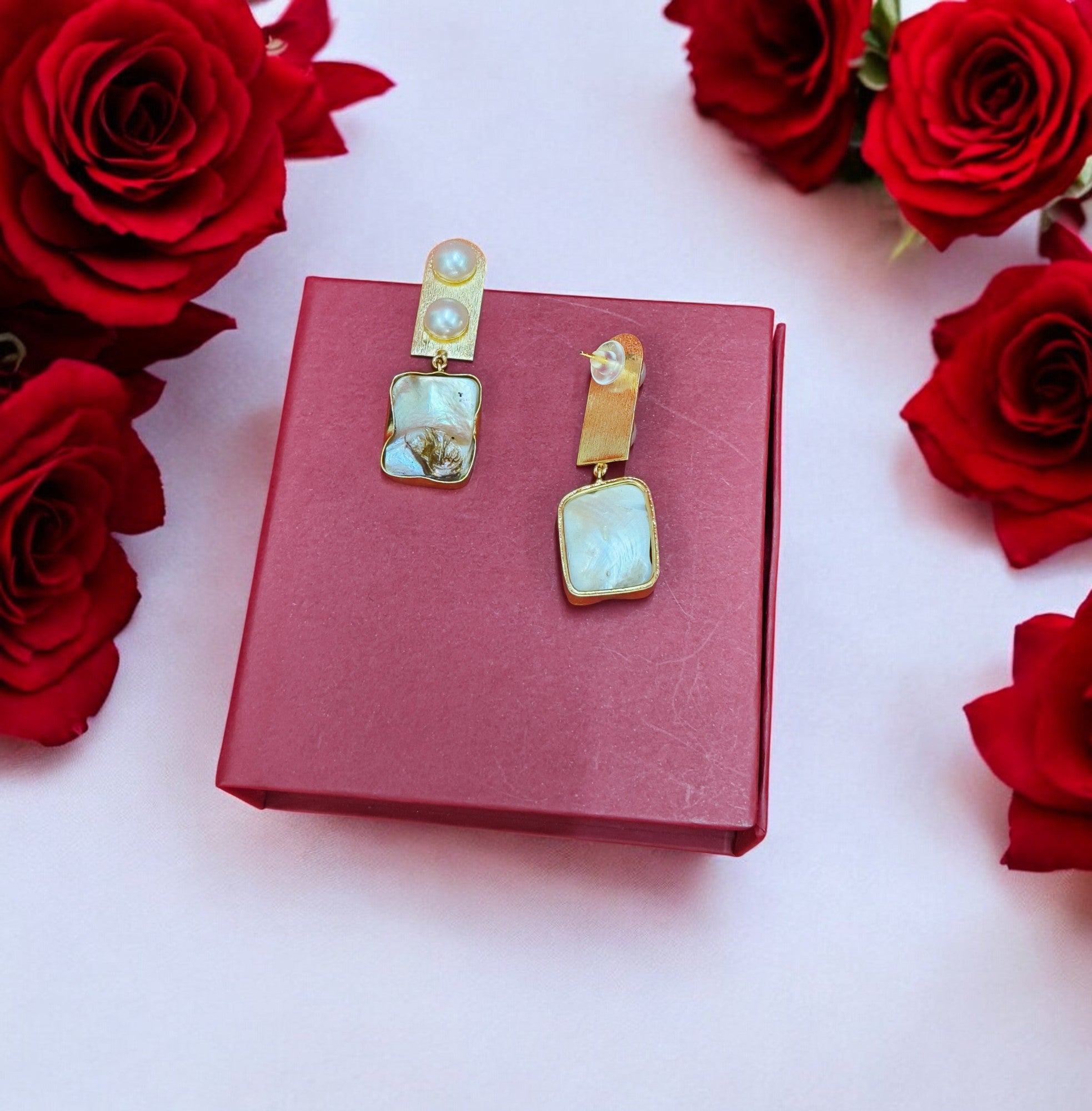 Elegant gold-tone matte finish fashion light weight earring for casual, office and party wear