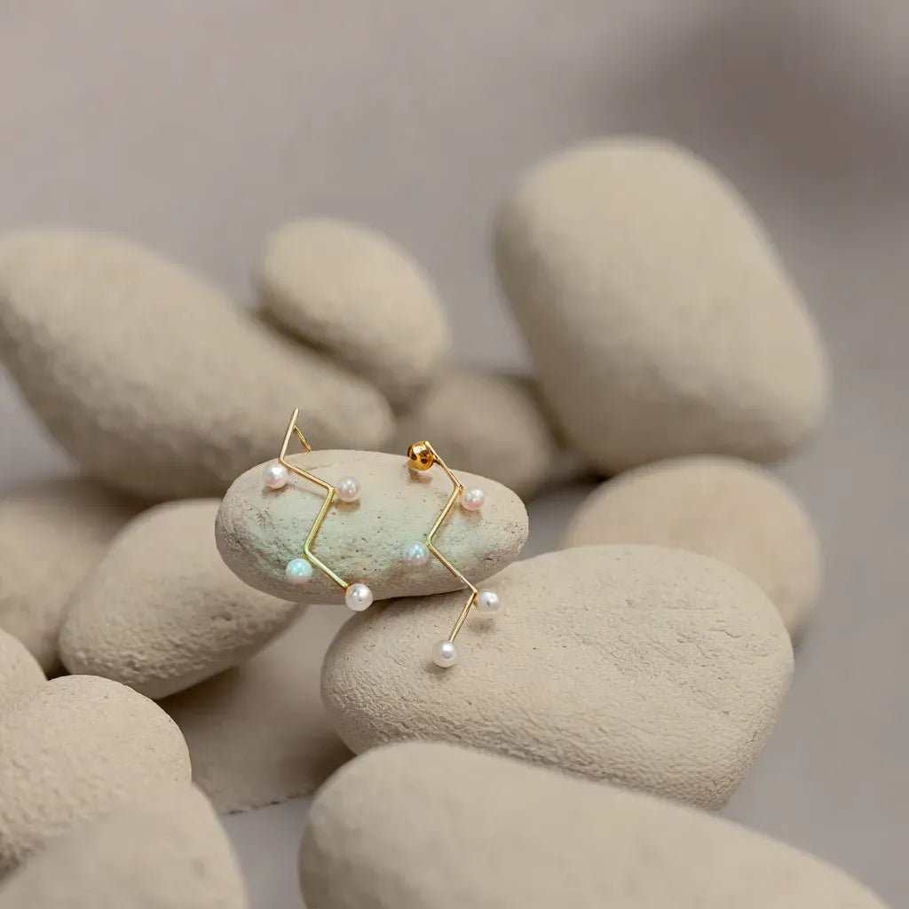 Elegant gold-tone matte finish fashion light weight earring for casual, office and party wear