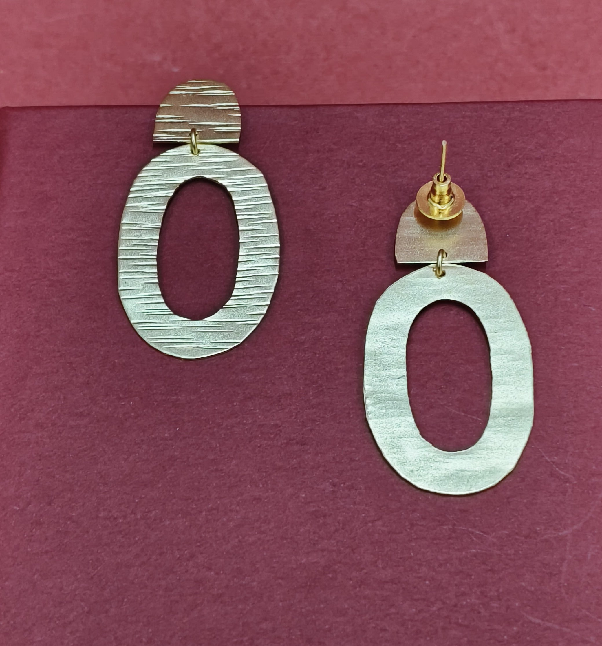 Elegant gold-tone matte finish fashion light weight earring for casual, office and party wear