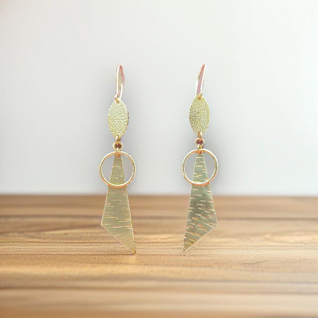 Elegant gold-tone matte finish fashion light weight earring for casual, office and party wear
