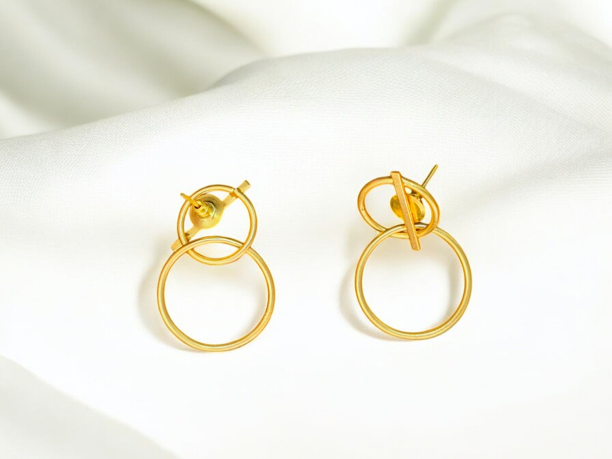 Elegant gold-tone matte finish fashion light weight earring for casual, office and party wear