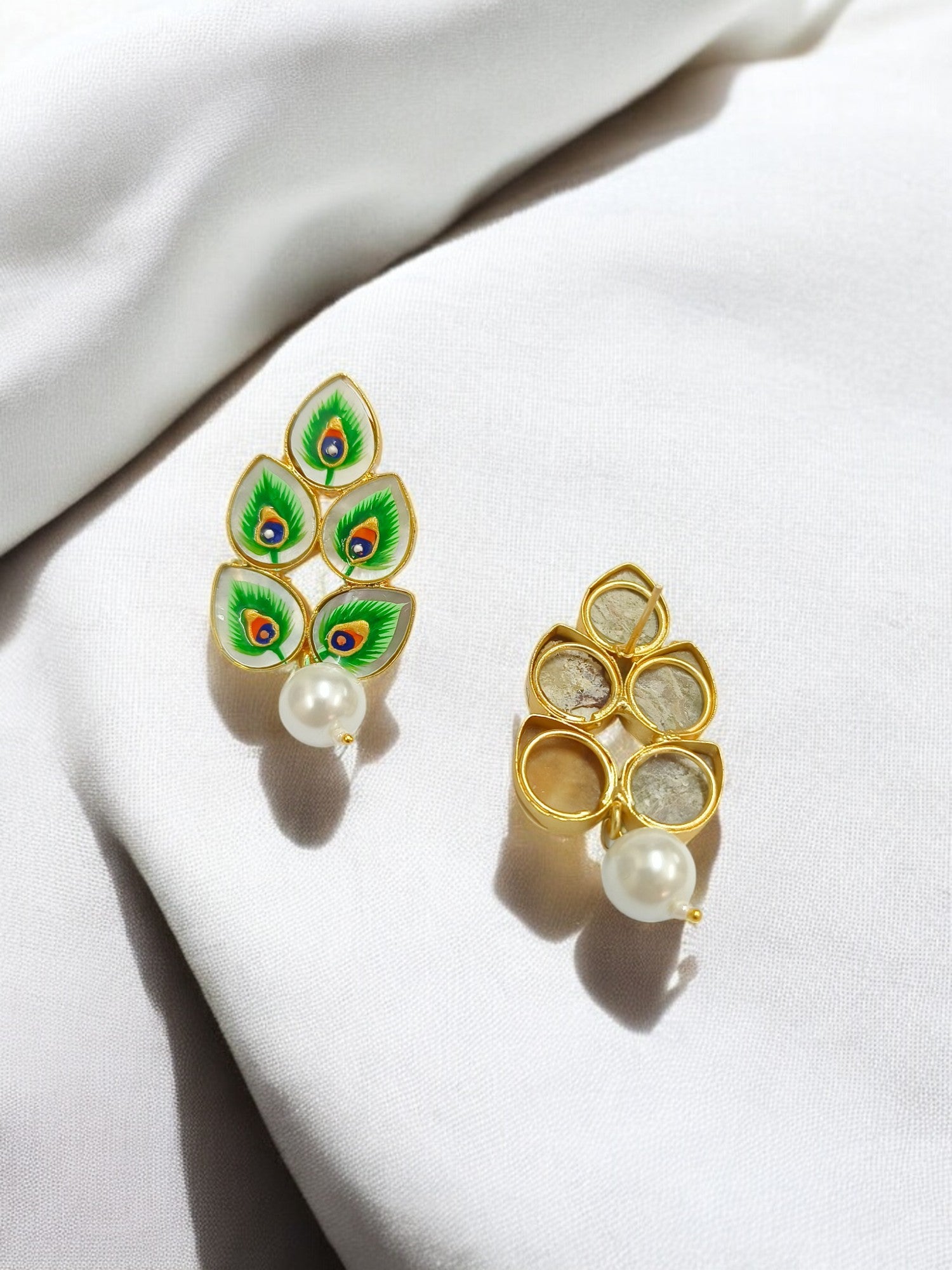 Brass Metal Hand Painted Earrings for your trendy and classic aesthetic look