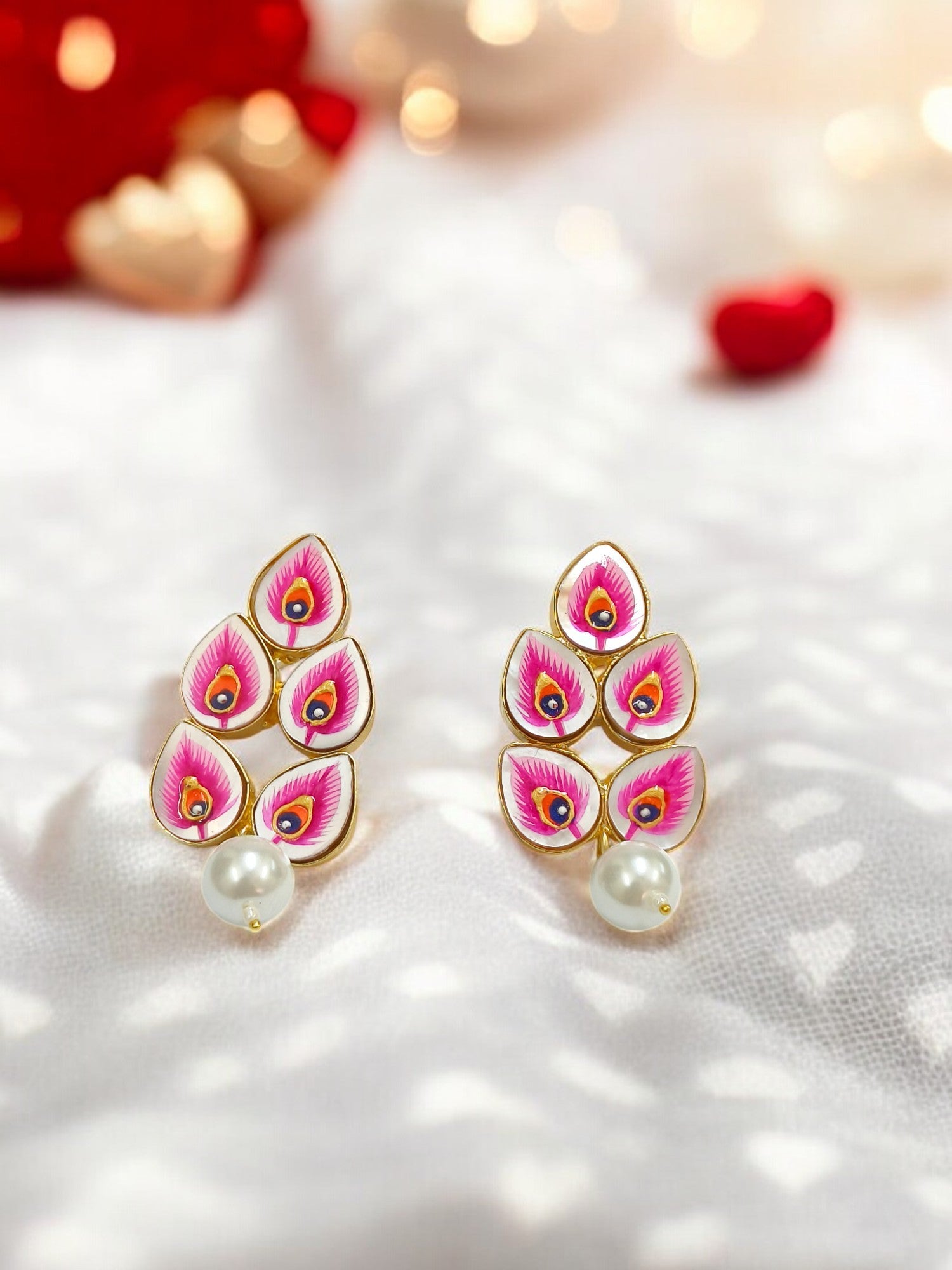 Brass Metal Hand Painted Earrings for your trendy and classic aesthetic look