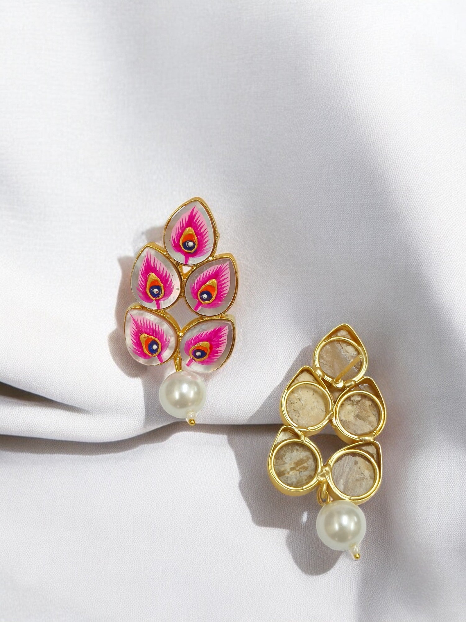 Brass Metal Hand Painted Earrings for your trendy and classic aesthetic look