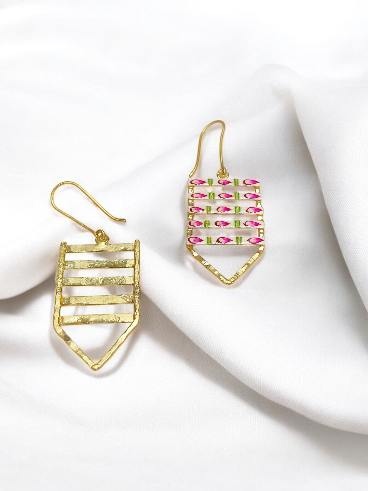 Brass Metal Hand Painted Earrings for your trendy and classic aesthetic look