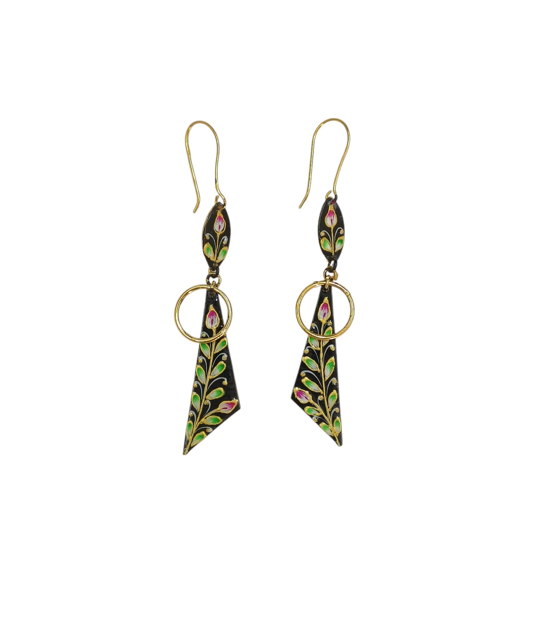 Brass Metal Hand Painted Earrings for your trendy and classic aesthetic look