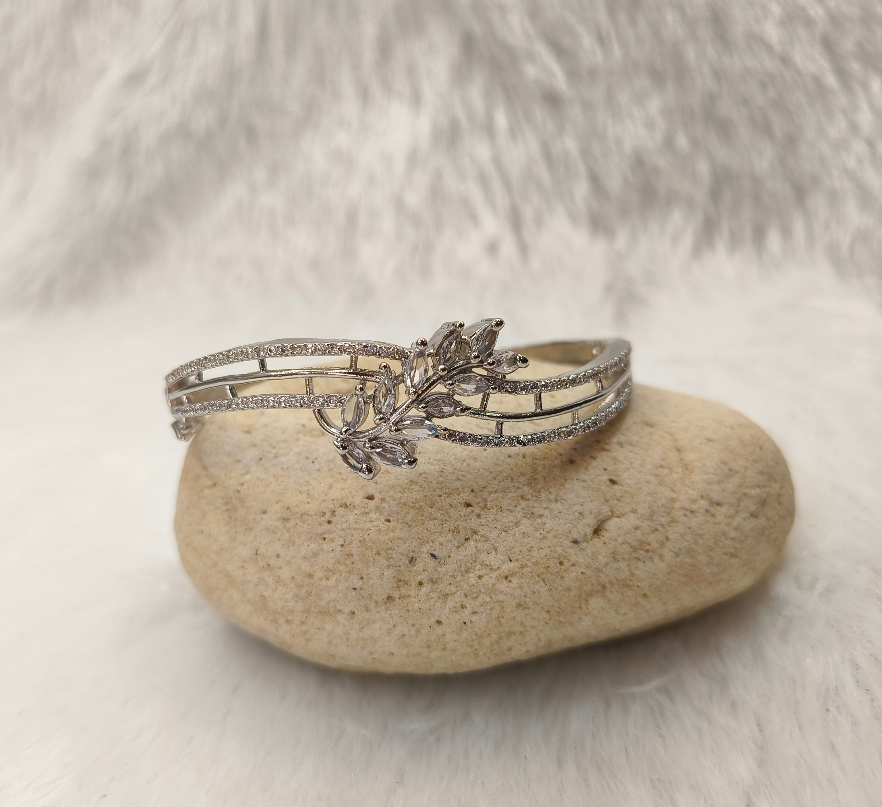 Brass Metal Rhodium Polish Bracelet