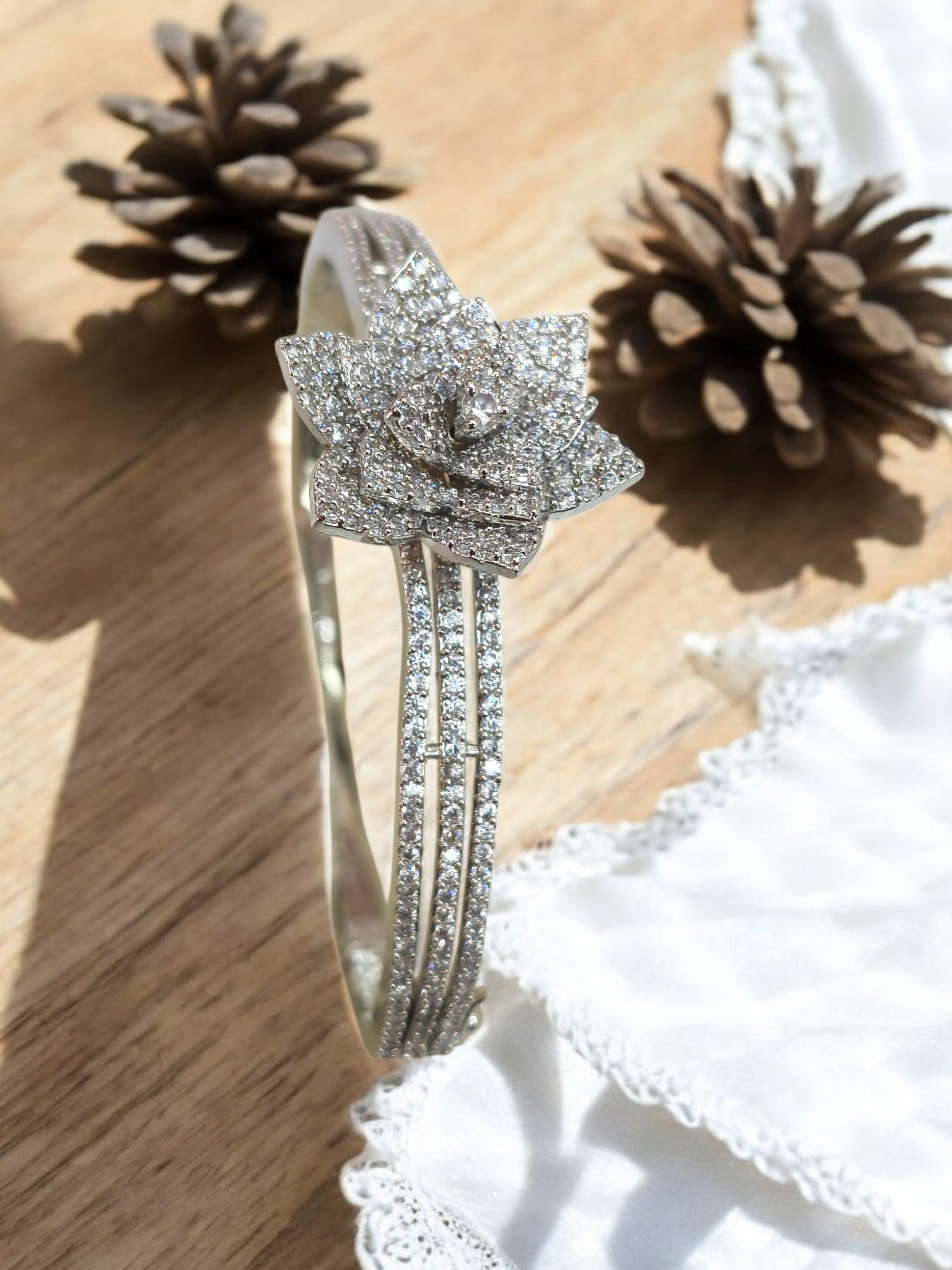 Brass Metal Rhodium Polish Bracelet