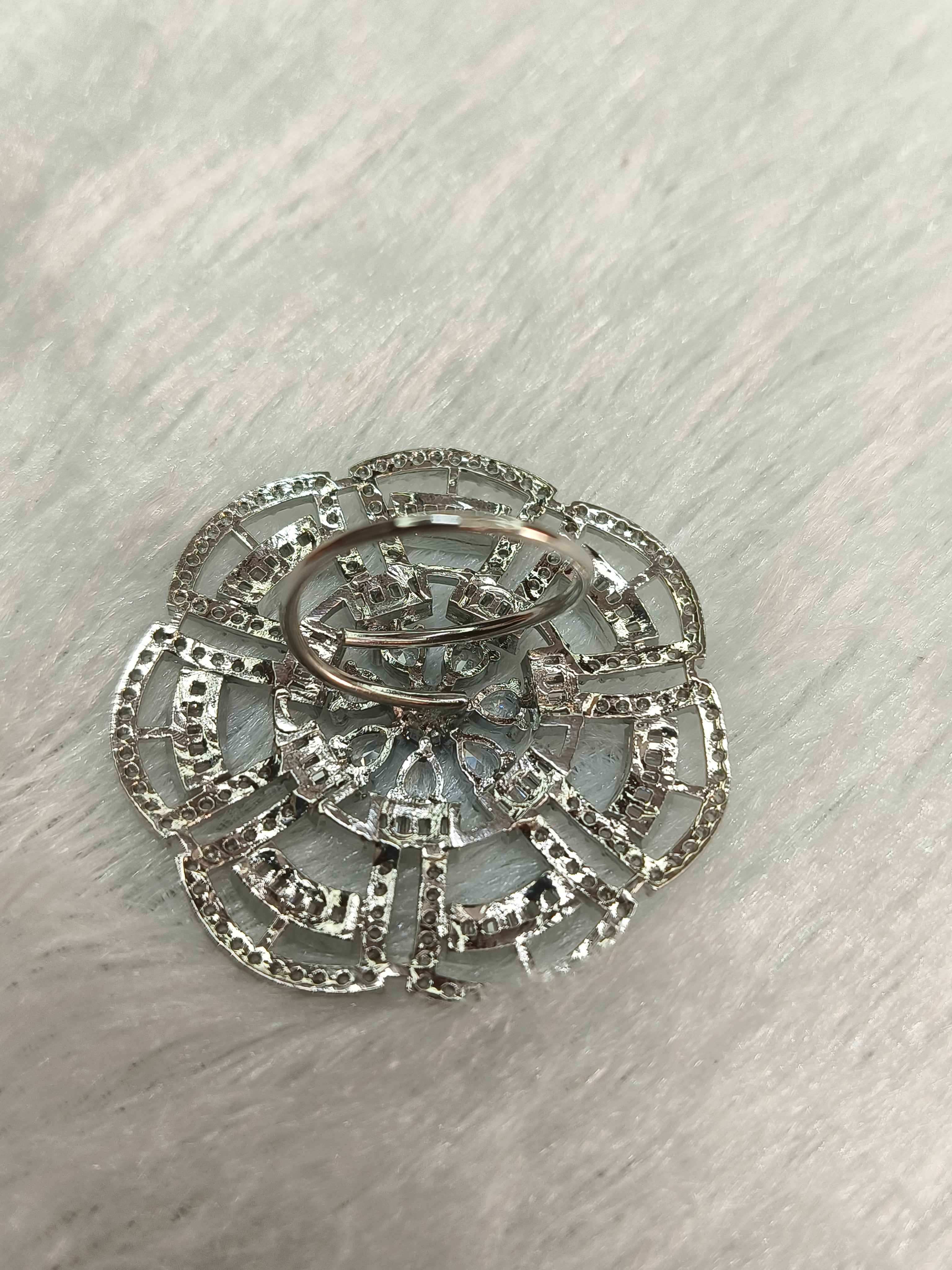 Brass Metal Rhodium Polish Ring