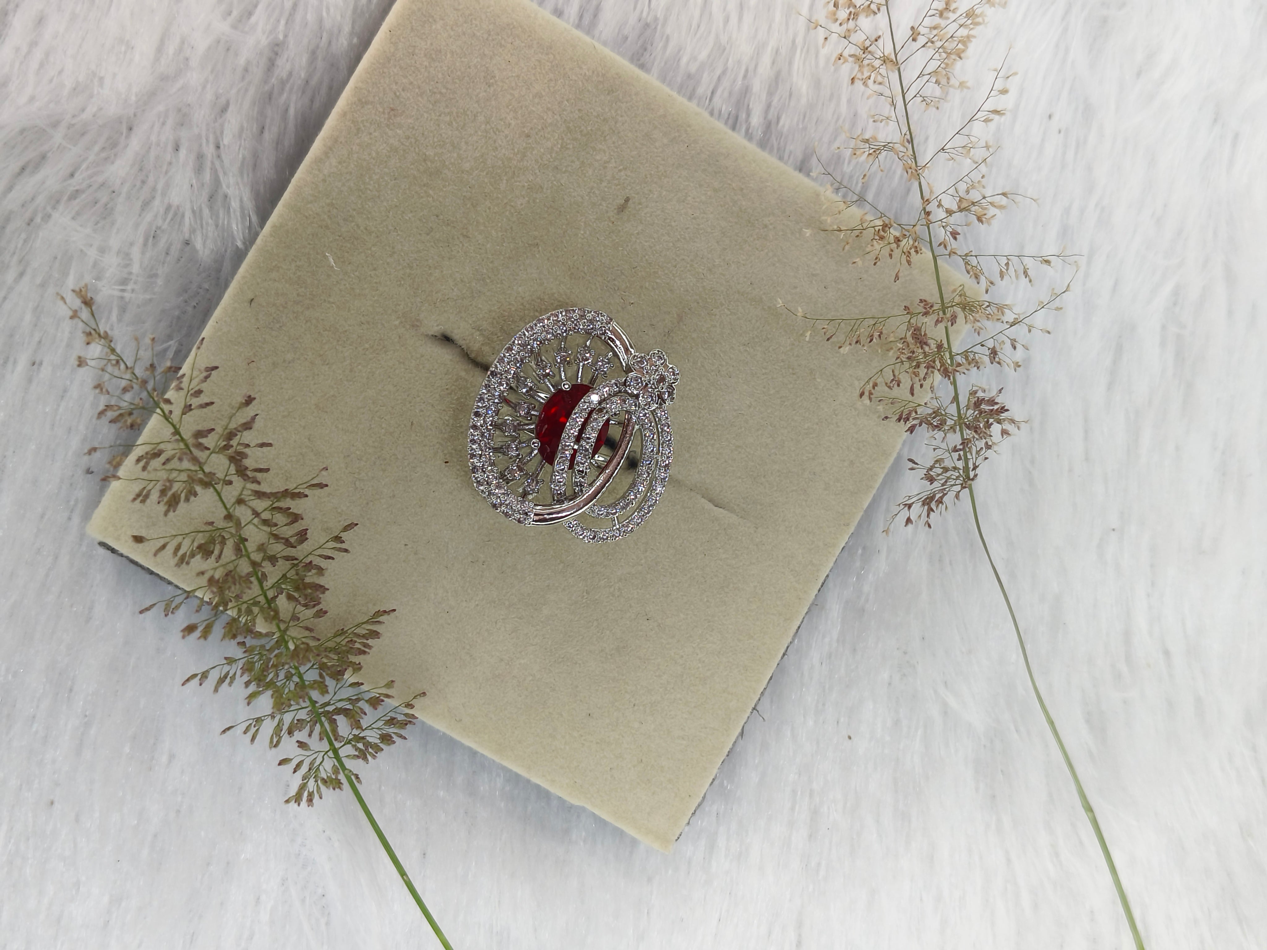 Brass Metal Rhodium Polish Ring