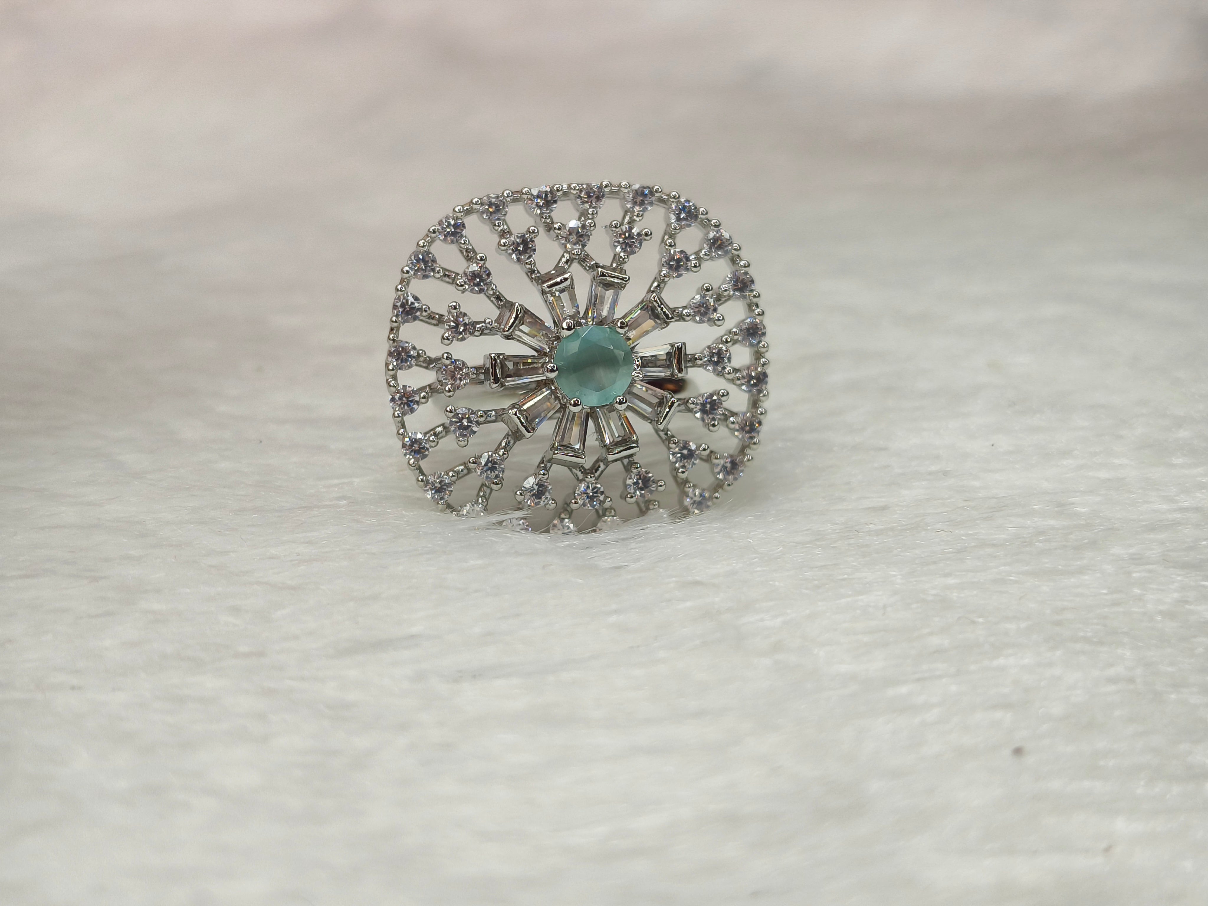 Brass Metal Rhodium Polish Ring