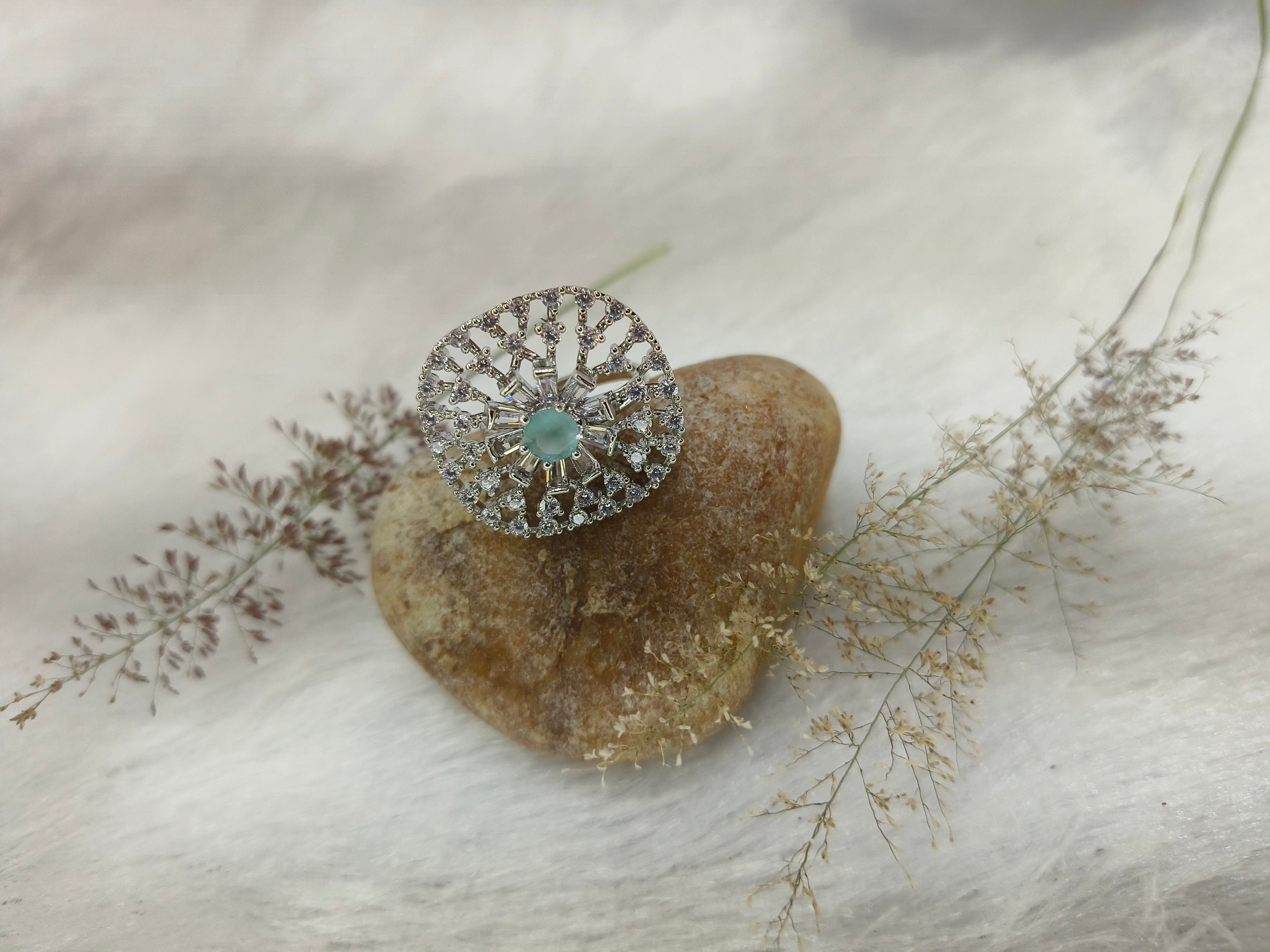 Brass Metal Rhodium Polish Ring