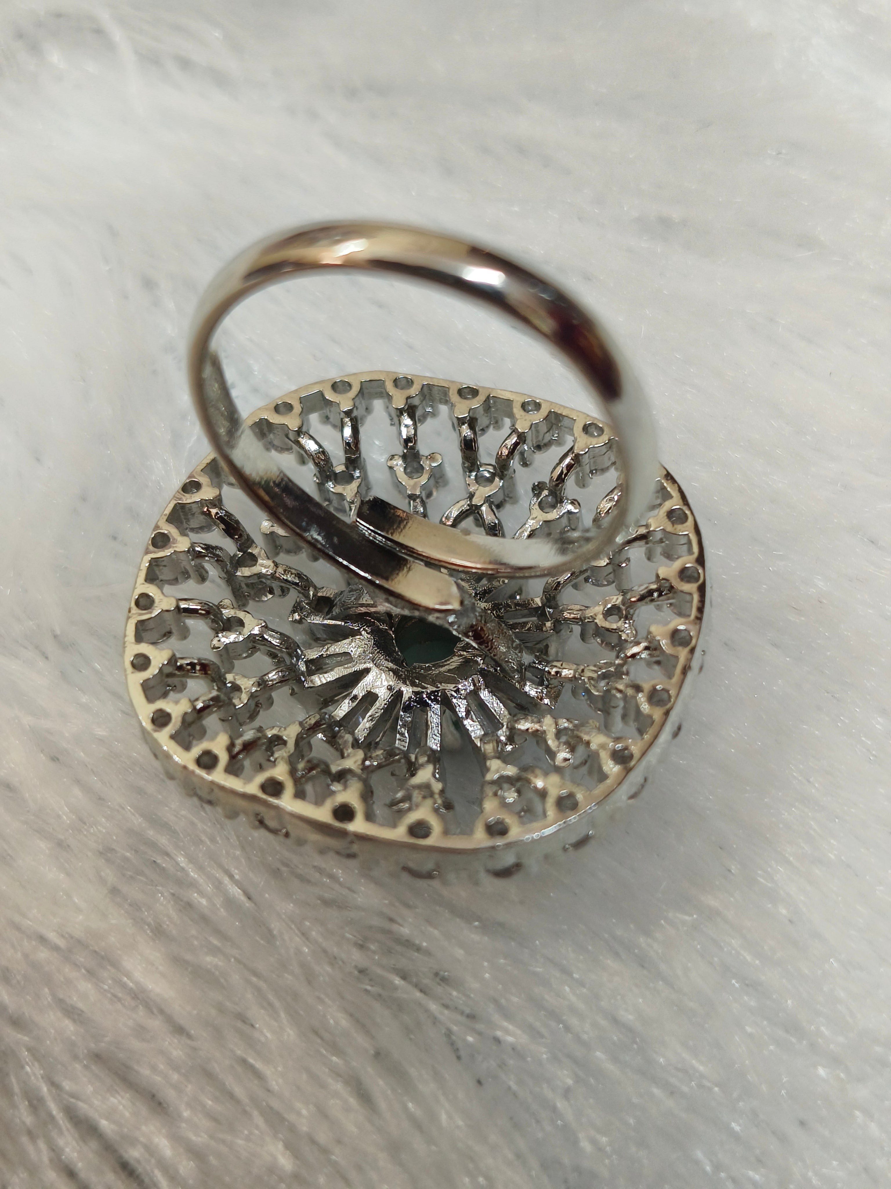Brass Metal Rhodium Polish Ring