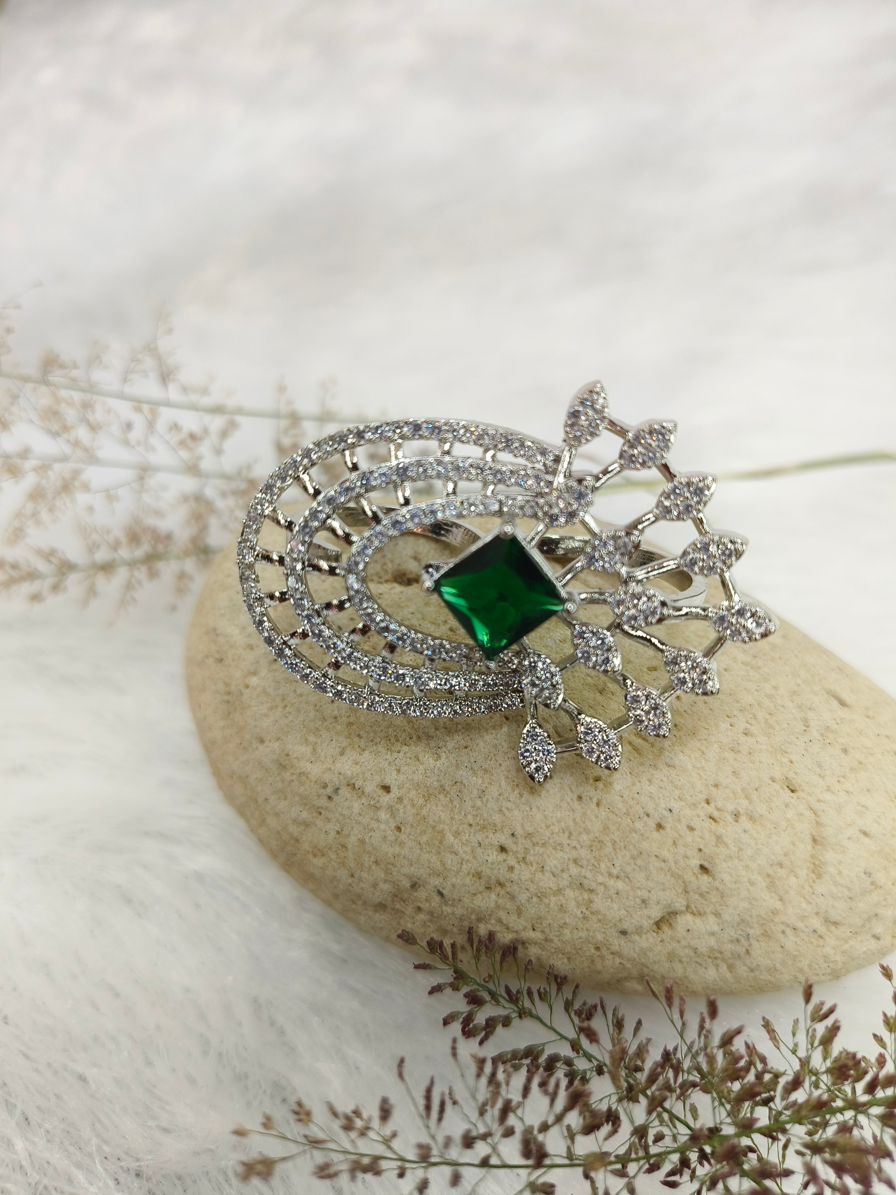 Brass Metal Rhodium Polish Ring