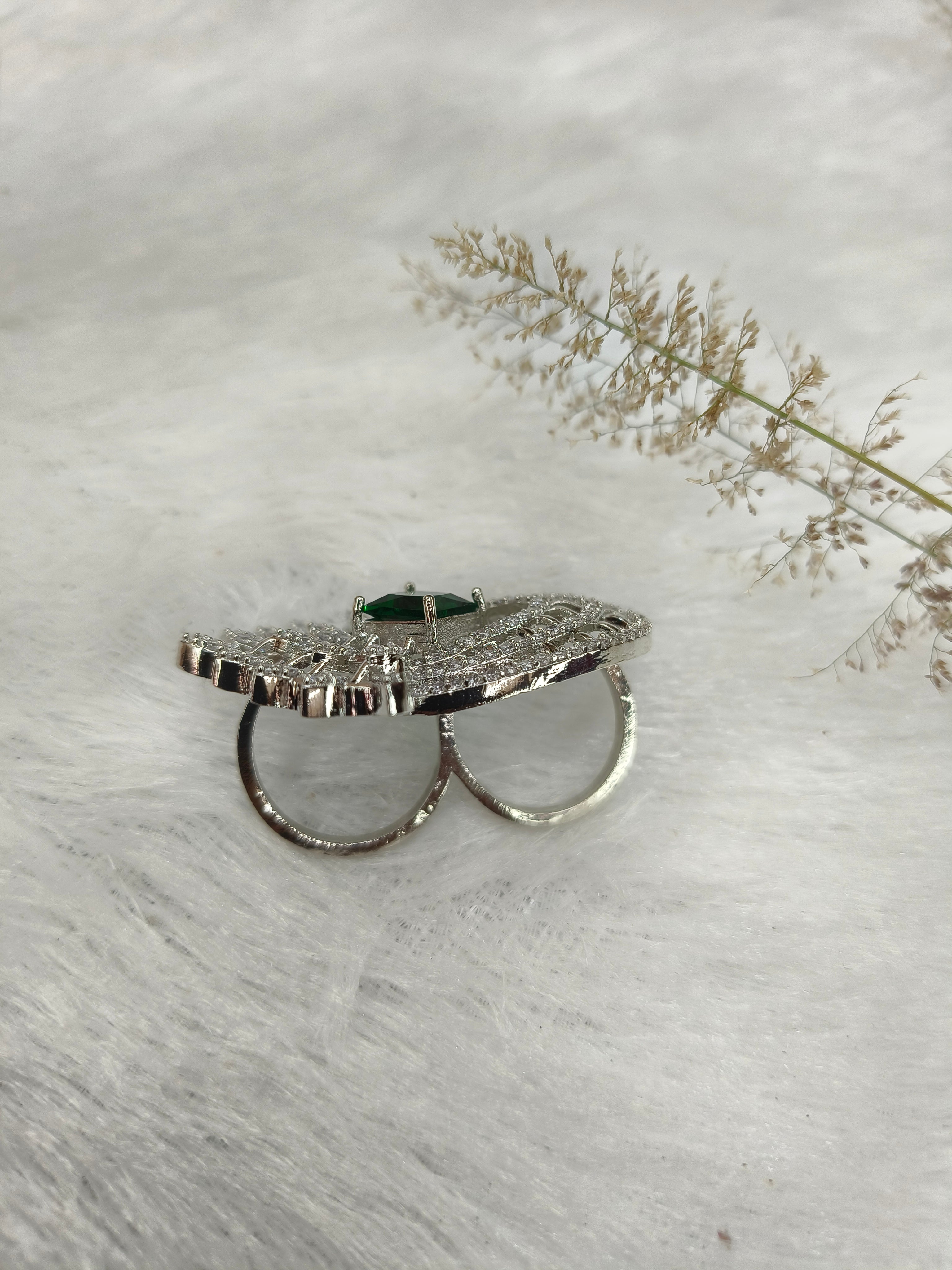 Brass Metal Rhodium Polish Ring