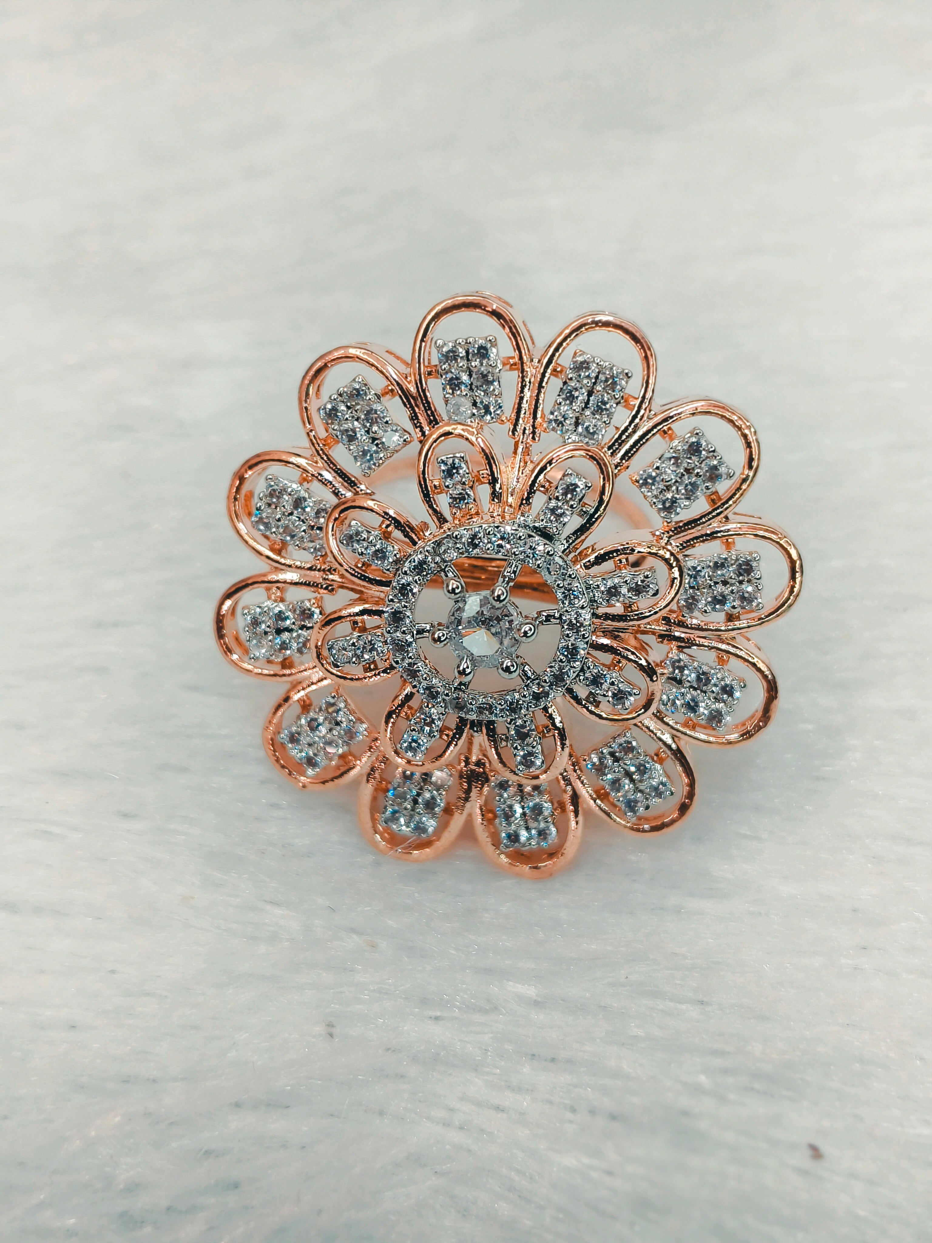 Brass Metal Rhodium Polish Ring