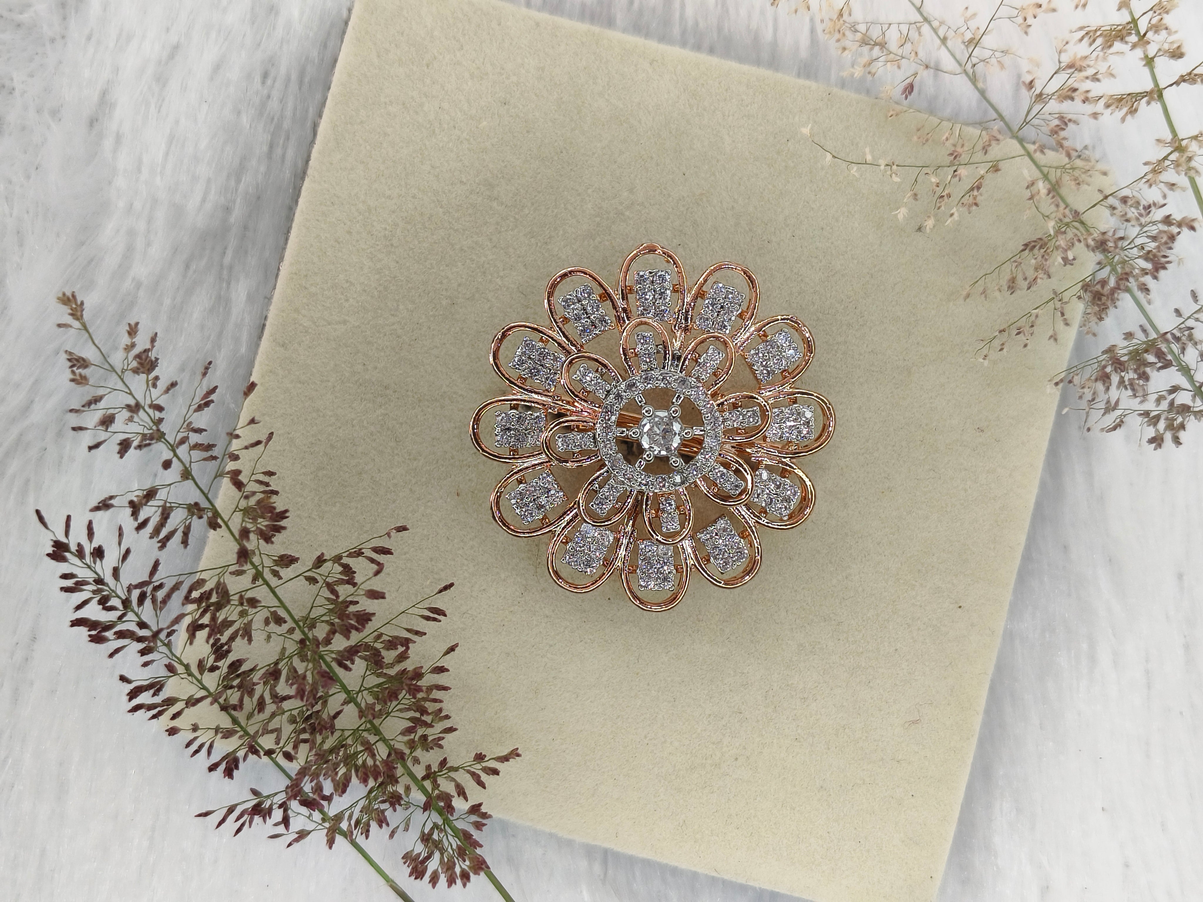 Brass Metal Rhodium Polish Ring
