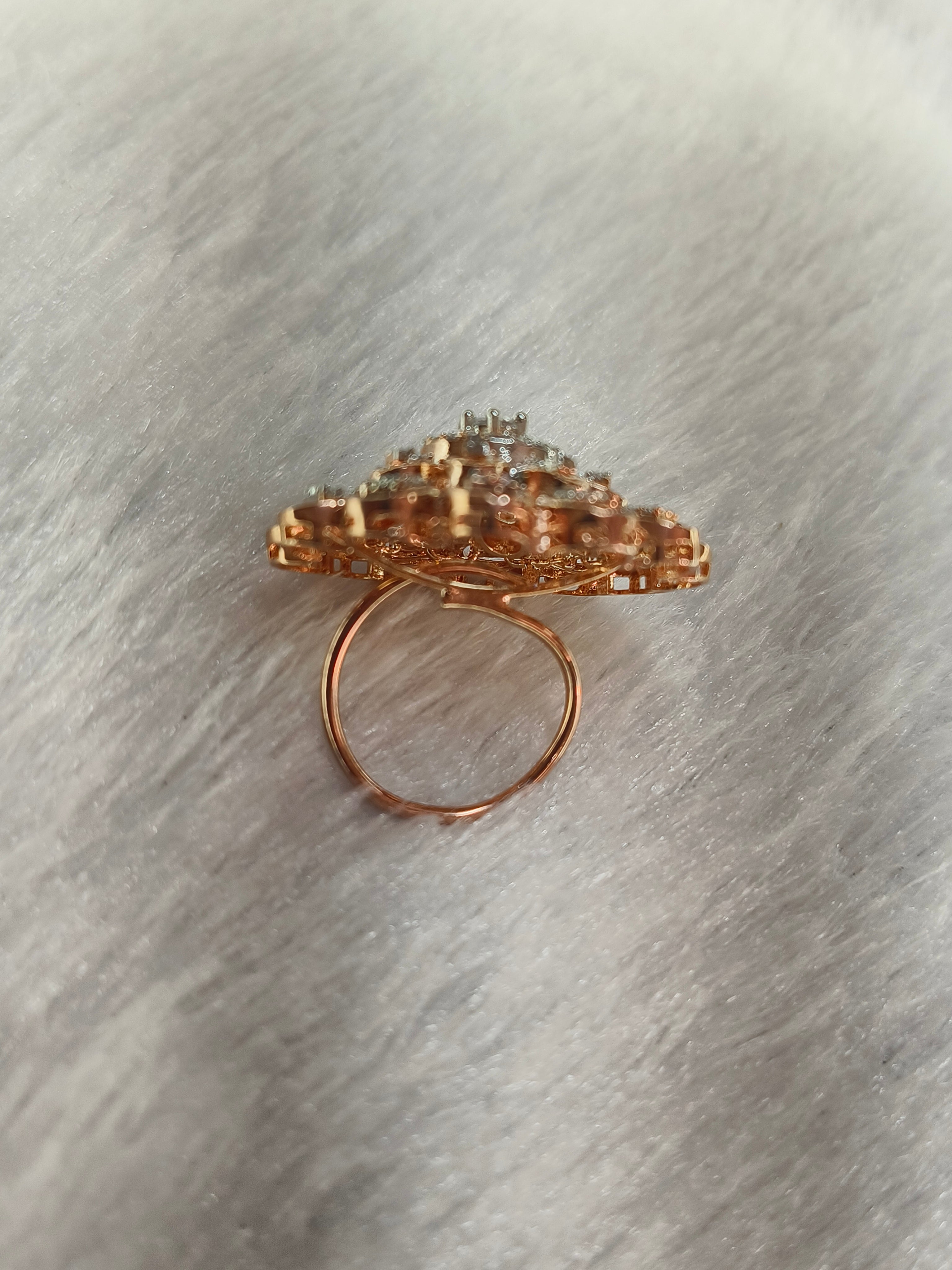 Brass Metal Rhodium Polish Ring