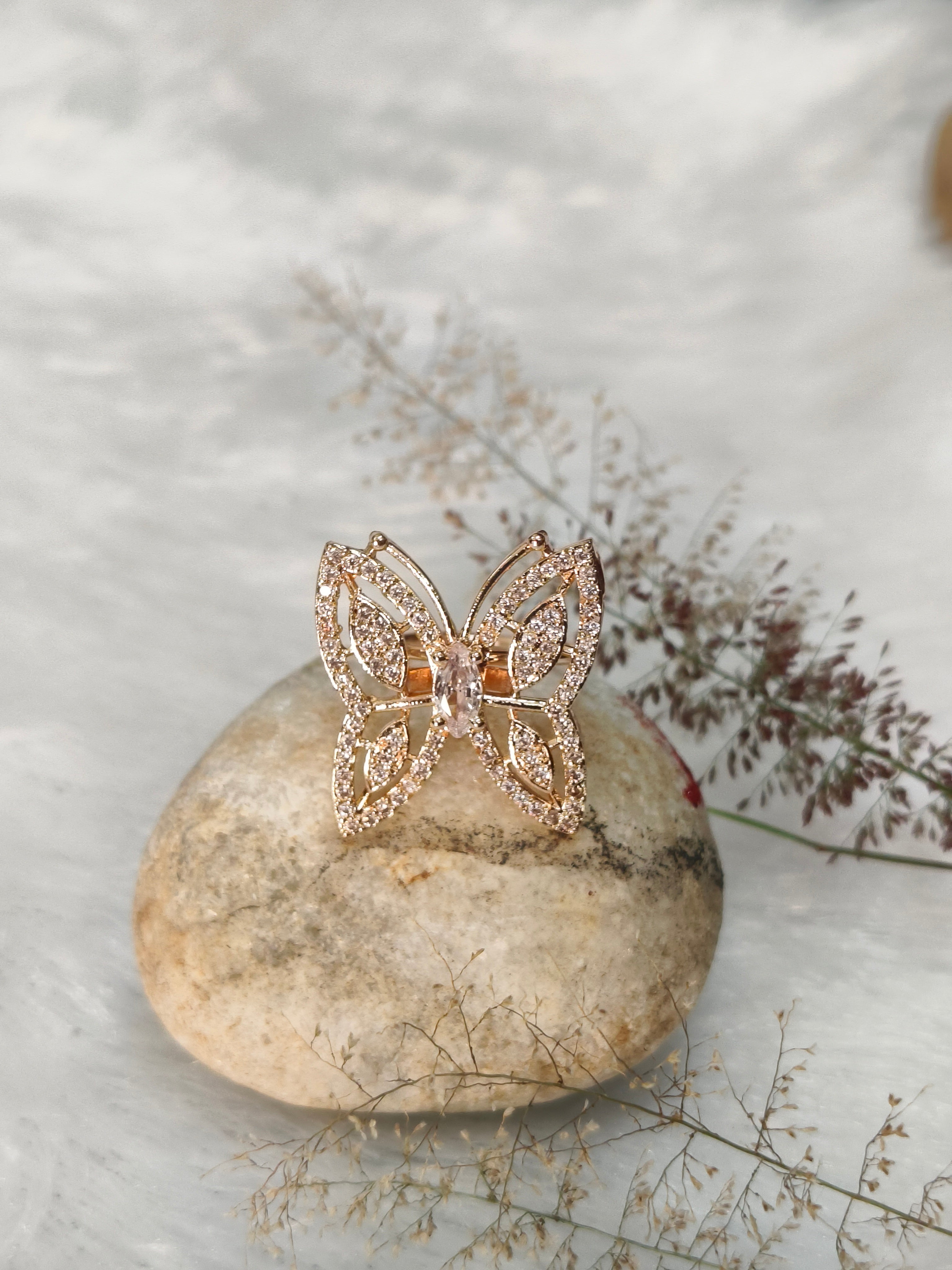 Brass Metal Rhodium Polish Ring