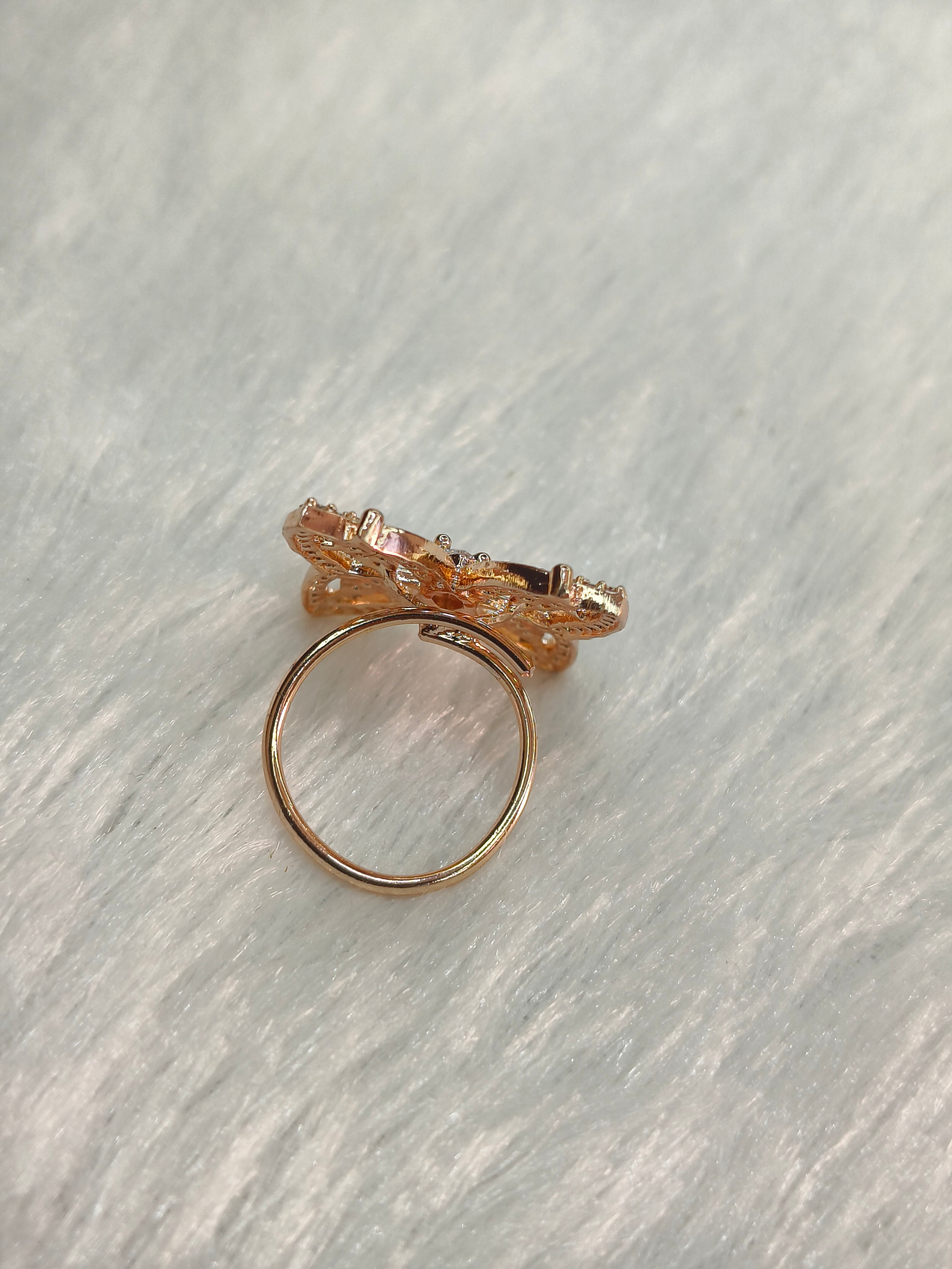 Brass Metal Rhodium Polish Ring