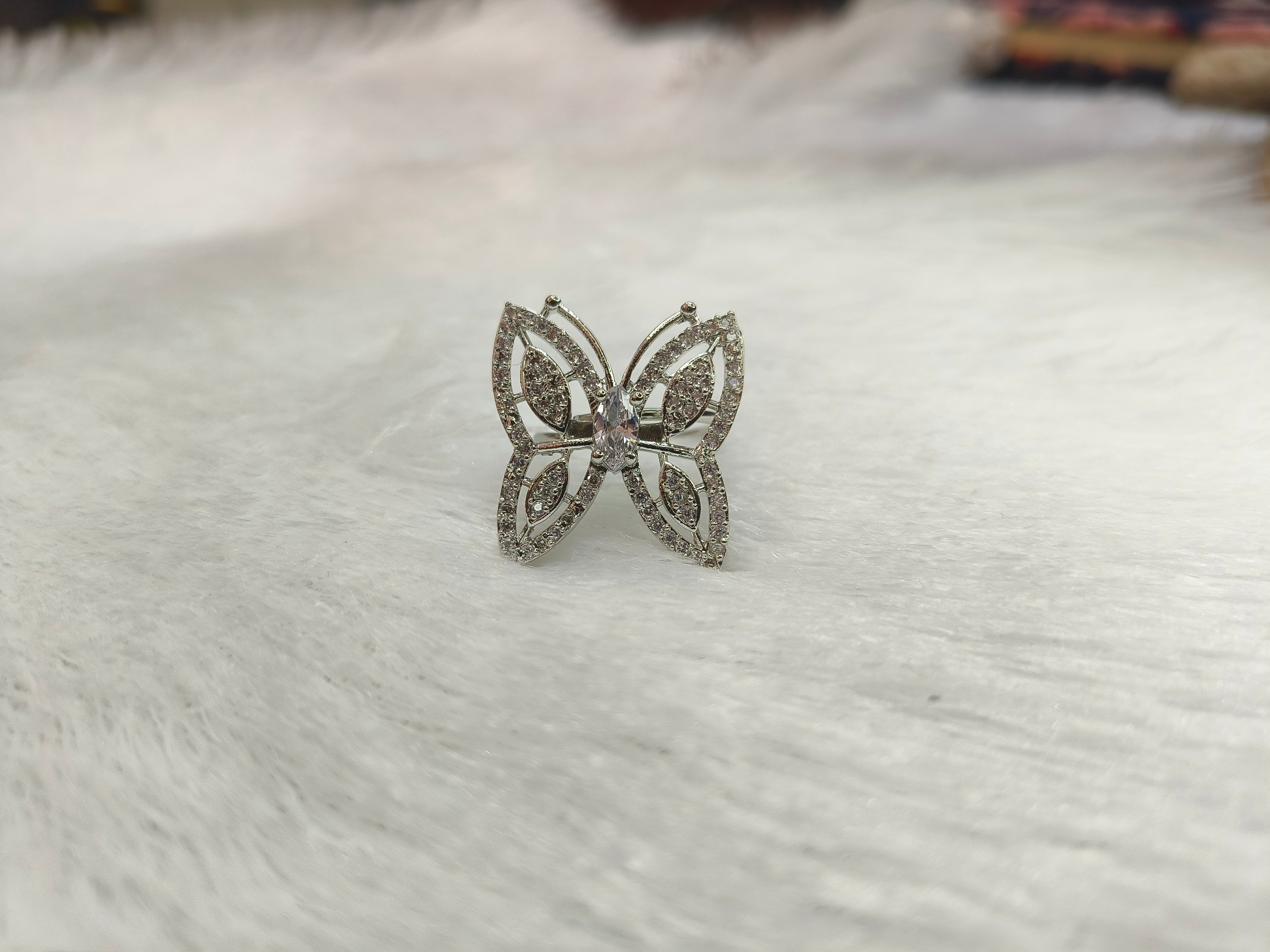 Brass Metal Rhodium Polish Ring