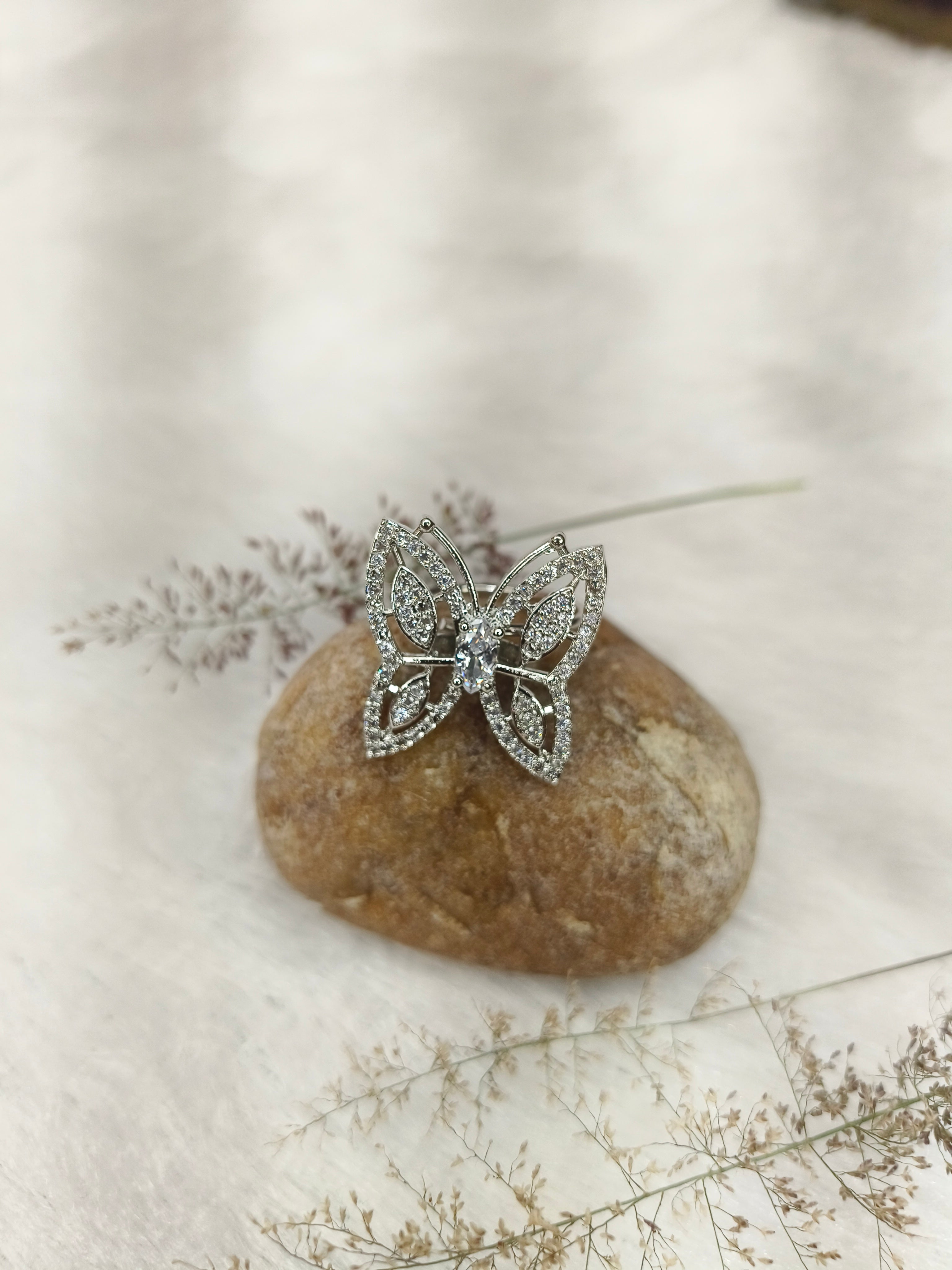 Brass Metal Rhodium Polish Ring